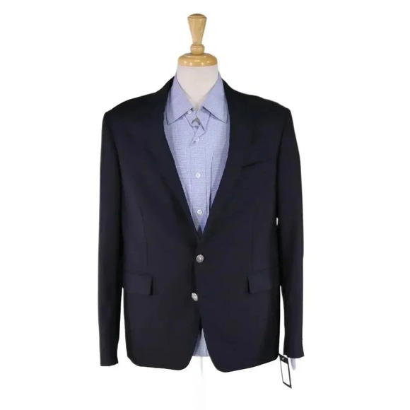 Brooks Brothers Custom Navy w/ Metal Logo Buttons Wool-Mohair Blazer 40R 40S New - Picture 1 of 9
